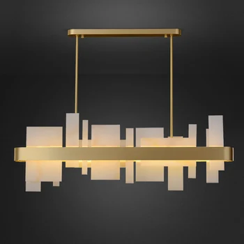 

Minimalist dining table lamp full copper restaurant chandelier bar Nordic bar chandelier simple modern living room chandelier
