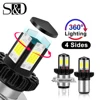 Ampoules pour phares de motos, feux de route et de route, Kit de Conversion pour motos, H6, BA20D, H4 LED, phare LED, lampes LED, 1200lm, 6000K ► Photo 1/6