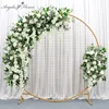 Custom European wedding arch decor artificial flower wrought iron wedding props fake flower row wedding background flower wall ► Photo 2/6