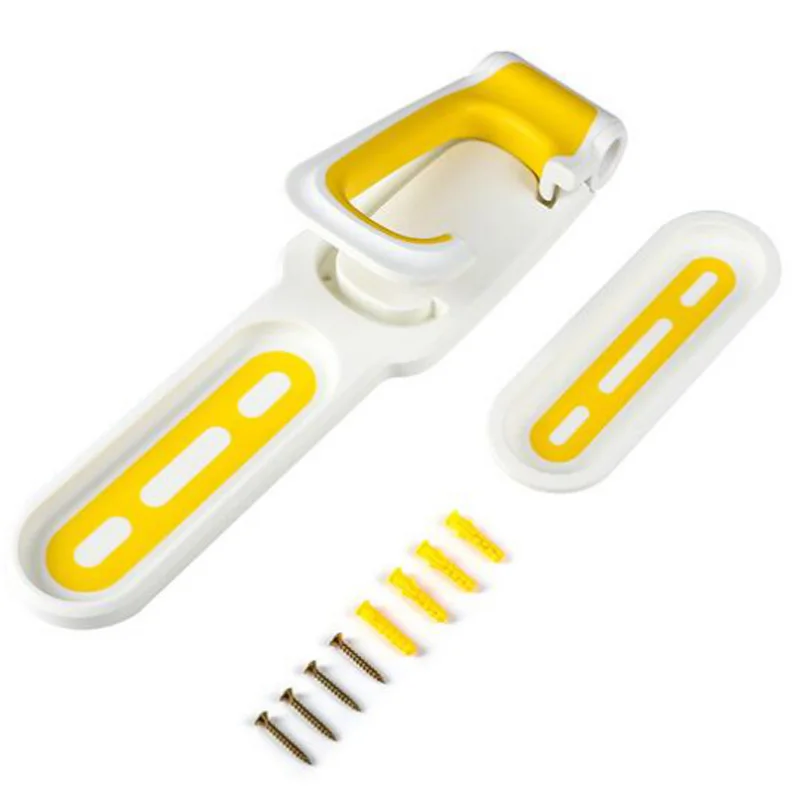 Yellow Настенный держатель-подставка для велосипеда, максимальная емкость 18 кг, гаражная настенная стойка для хранения велосипедов, вешалка с крючком - Цвет: Yellow