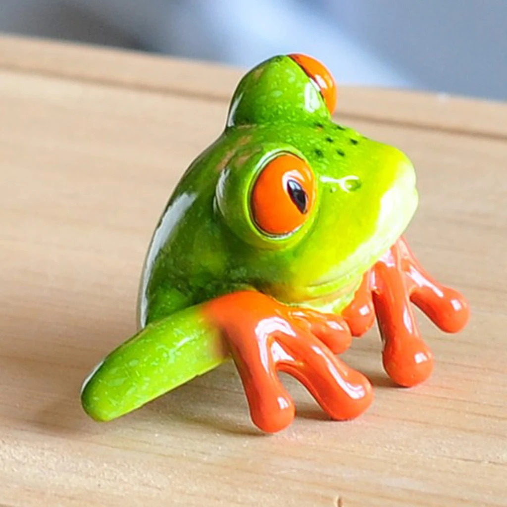 1 Pair Novelty 3D Craft Frog Decoration Office Desk Computer Decor Crafts 