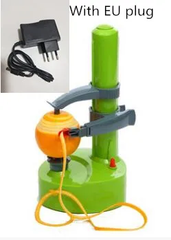 Green with EU plug Многофункциональная электрическая Овощечистка для фруктов и овощей, автоматическая Овощечистка для яблок, кухонный инструмент, картофелечистка, пилинг машина с лезвием - Цвет: Green with EU plug