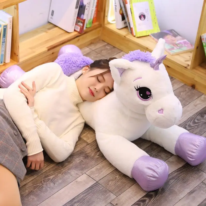 

80cm/110cm Heart Eyes Unicorn Giant Size Unicorn Stuffed Animal Horse Unicornio Peluche Children Doll