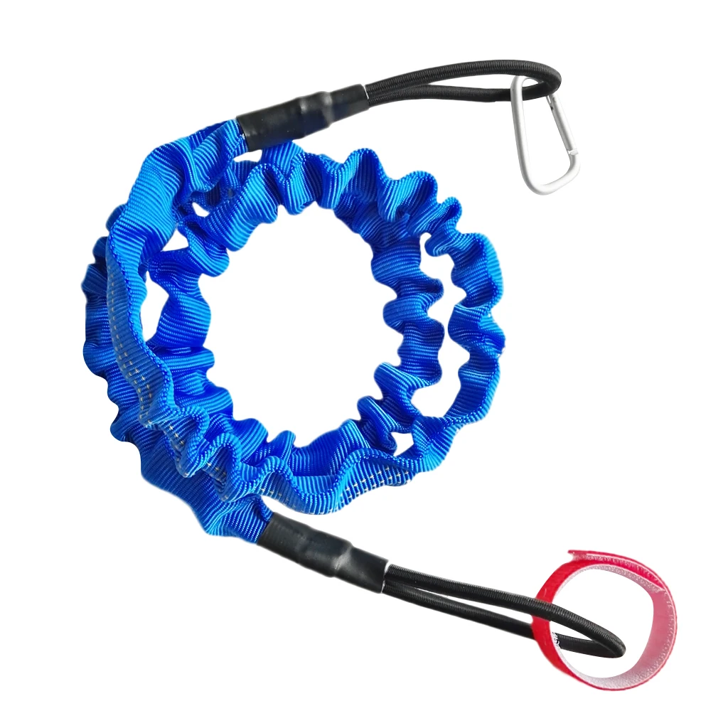 Deluxe Coiled Elastic Adjustable 3.77ft Paddle Leash Tie Rope Kayak Canoe Fishing Rod Safety Lanyard Tether SUP Leash
