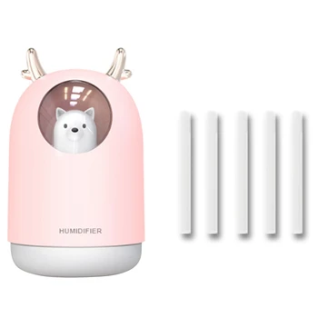 

Air Humidifier Ultrasonic Electric USB Humidifier 300ML Aromatherapy Spray Nebulizer with Light(Pink)