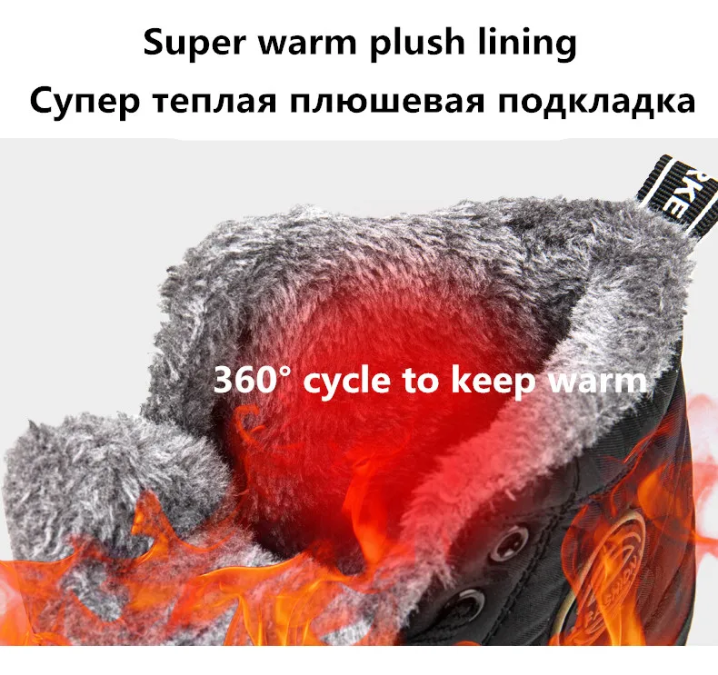 Waterproof Men Ankle Boots Winter Warm Plush Snow Boots Men Outdoor Sneaker Work Boots Male Rubber Winter Men's Boots Size 47 48