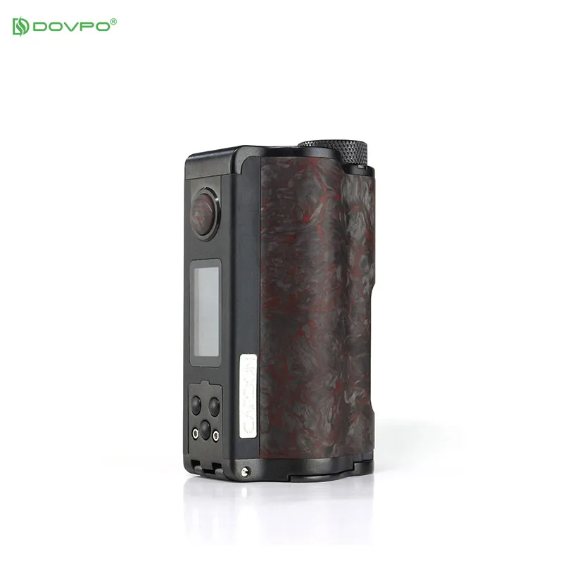 Электронная сигарета DOVPO Topside Dual 200 Вт Vape Mod Top Fill TC Squonk 10 мл Питание от двойной батареи 18650 испаритель VS Drag 2 - Цвет: Carbon Red