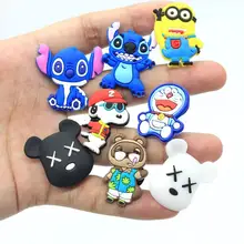 Breloques de chaussures en PVC pour enfants, 1 pièce, acessoires de chaussures de personnage de dessin animé, sabots en forme de crocodile, décorations à boucle, cadeaux de noël, jibz