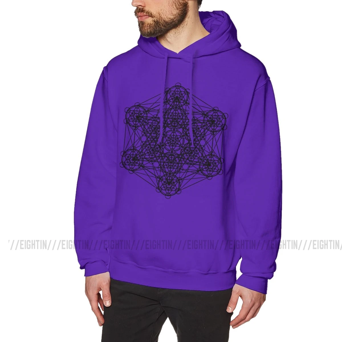 Фиолетовый Infinity Cube Men's Sweatshirt Novelty Purified Cotton Hoodie Printing Hoodie Shirt - Цвет: Фиолетовый