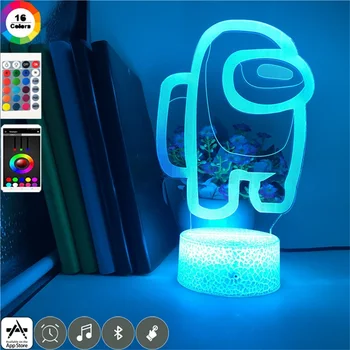 

Among us Night Light Game lamp 16 Colors 3D Home Table Decor Atmosphere Bedside Night Lamps Gift Led Remote control Night Lamp