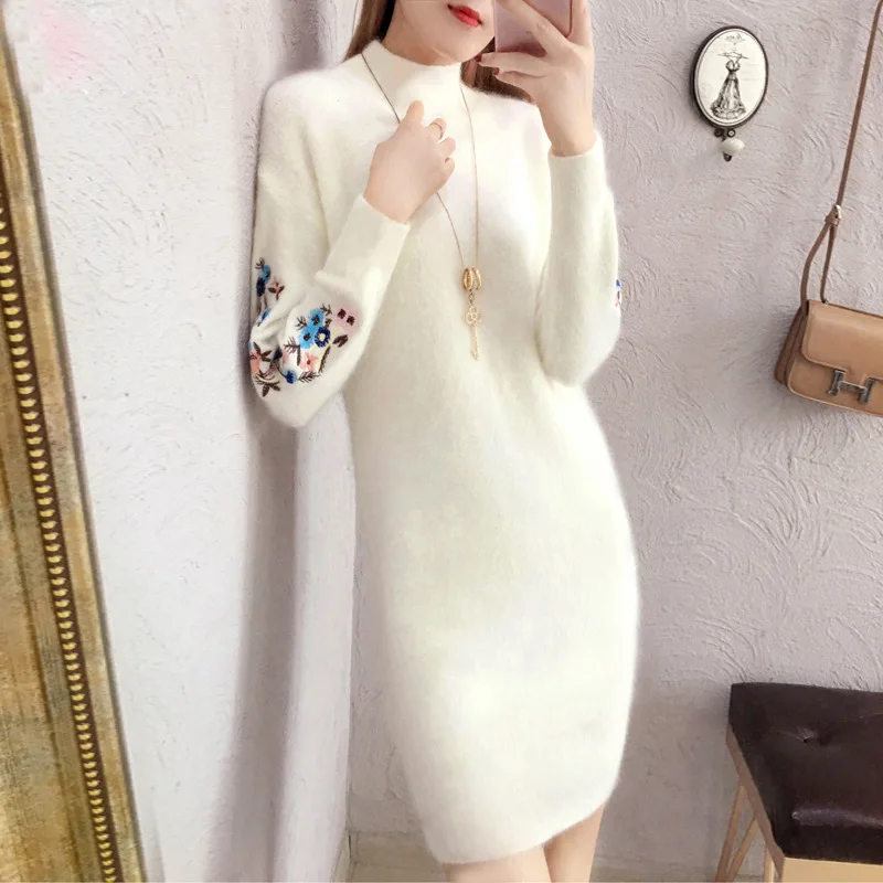 

Autumn & Winter 2020 New Style WOMEN'S Dress Mid-length Underwear Base Skirt Slim Fit Versatile Dress Blouses Fashion