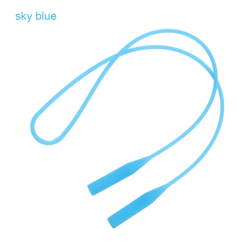 1 шт. Регулируемый силиконовый ремешок для очков шнурок для очков веревки цепочка для очков Спортивный Держатель на ремешке эластичные Нескользящие шнуры - Цвет: sky blue