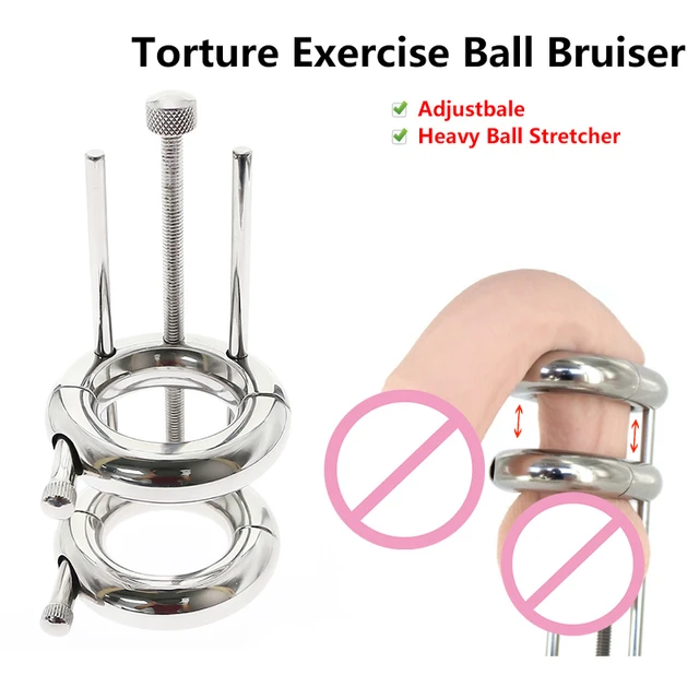 New Heavy Ball Stretcher Adjustable CBT Sex Toy Cockring Male Scrotum  Testicle Stretching Device Male Chastity Device Sex Shop - AliExpress