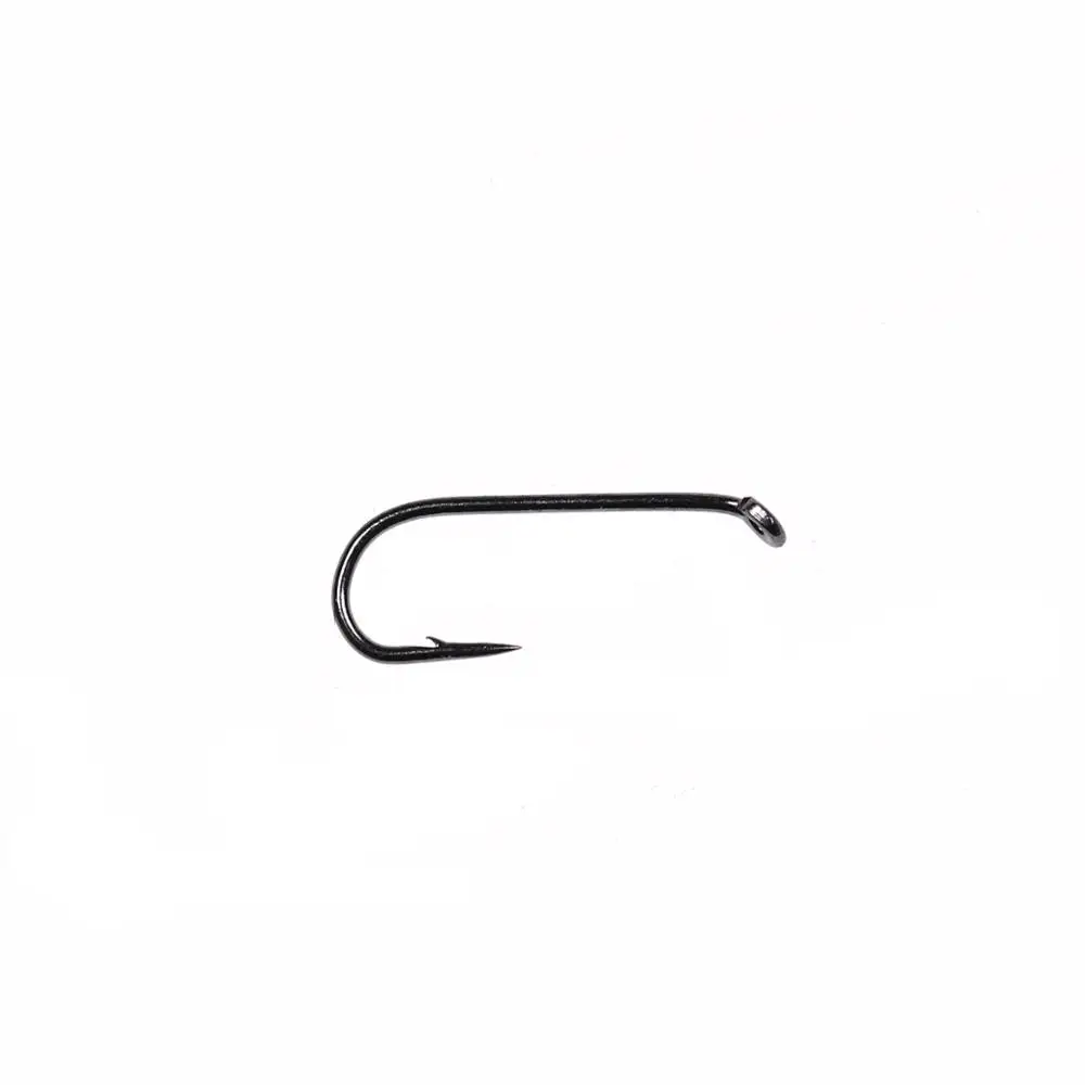 Bimoo 50/100pcs Fly Fishing Dry Fly Hook 2X Standard Wire Nymph Hook Black  Nickel Finish Fly Tying Material Size 14 16 18 20 22