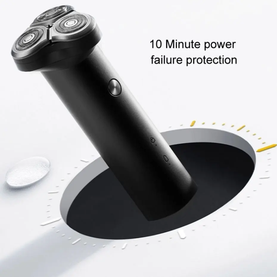 Original Xiaomi Mijia Electric Shaver S300 Black 3D Floating Veneer Double Cutter Head IPX7 Waterproof Type-C Charging