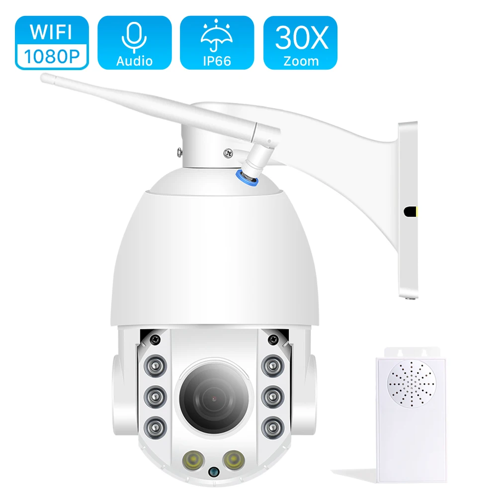 ANBIUX 1080P Беспроводной PTZ IP Камера WI FI 30X зум аудио разговора наружного
