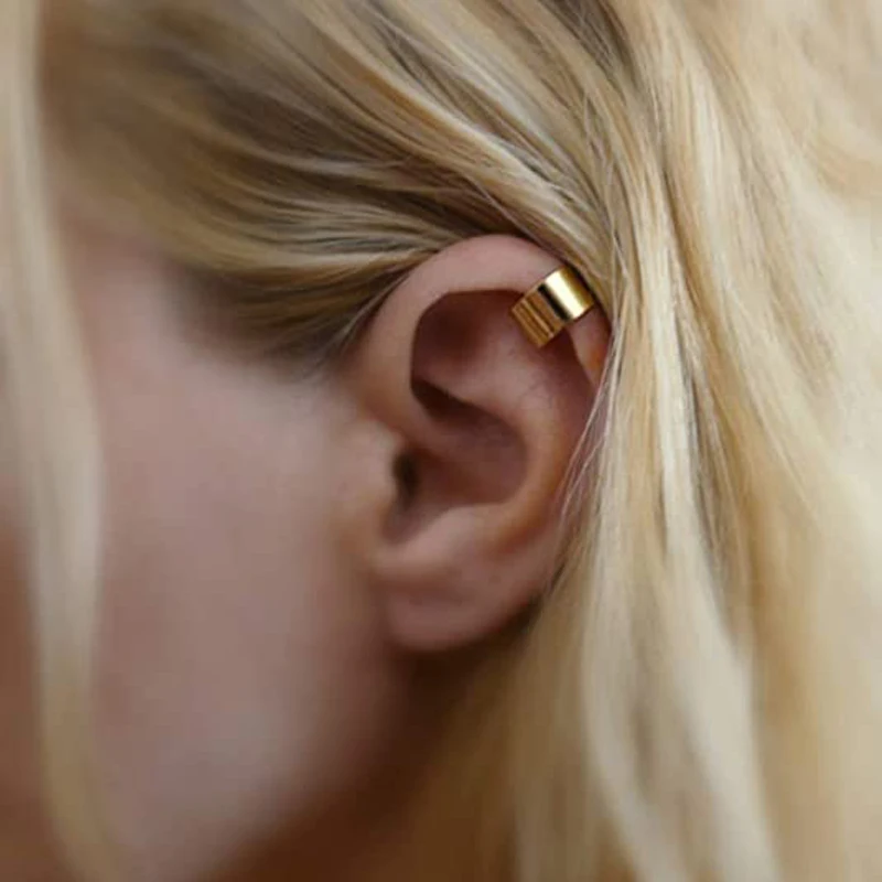 1Pcs/15 Pcs Stainless Steel Ear Cuff Helix Cartilage Clip On Wrap Earrings Fake Nose Ring Non-Piercing Adjustable Men Women ear clip earrings clip earrings ear clip ear accessories