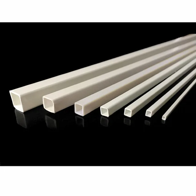 10Pcs ABS White Plastic Mold Tube Hollow Square 3mm/5mm/6mm/8mm/ 25cm Long Building Sand Table Model DIY Materia 3
