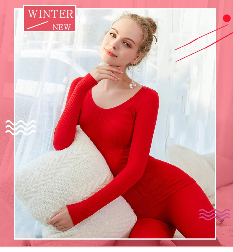 Queenral Thermal Underwear Women For Winter Long Johns Female Underwear Suit Thick  Breathable Warm Clothing Thermal Underwears 7