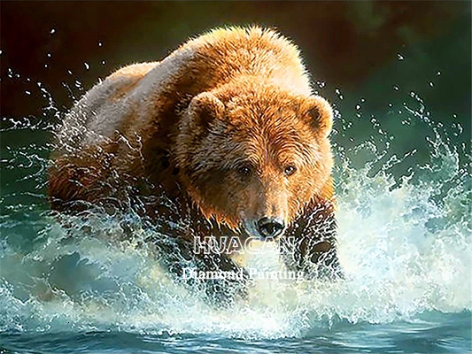 Diamond Embroidery Natural Animal Full Square Diamond Painting Bear Pictures rhinestones Cross Stitch Diamond Mosaic Home Decor