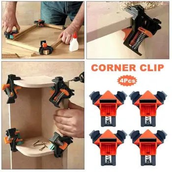 

4 Pcs 90 Degree Right Angle Clamp Fixing Clips Picture Frame Corner Clamp Woodworking Hand Tool Angle Clamps Pipe Clamp