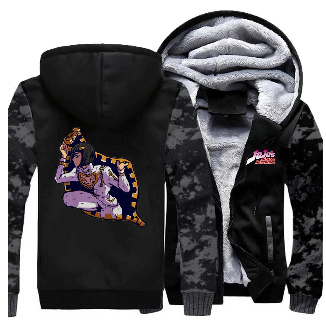 Vintage Gray Горячая Распродажа зима JoJo Необычные Приключения толстовки с рукавом реглан высококачественный хип-хоп одежда уличная мода забавное толстое пальто - Цвет: Vintage Gray