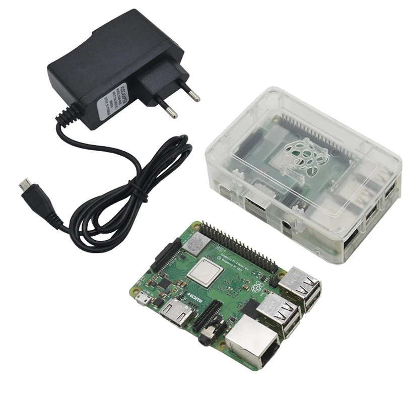 Для Raspberry Pi 3 Model B+(Plus)+ Abs чехол+ 5V 2.5A Мощность адаптер с поддержкой Wi-Fi и Bluetooth Декодер каналов кабельного телевидения штепсельная вилка европейского стандарта