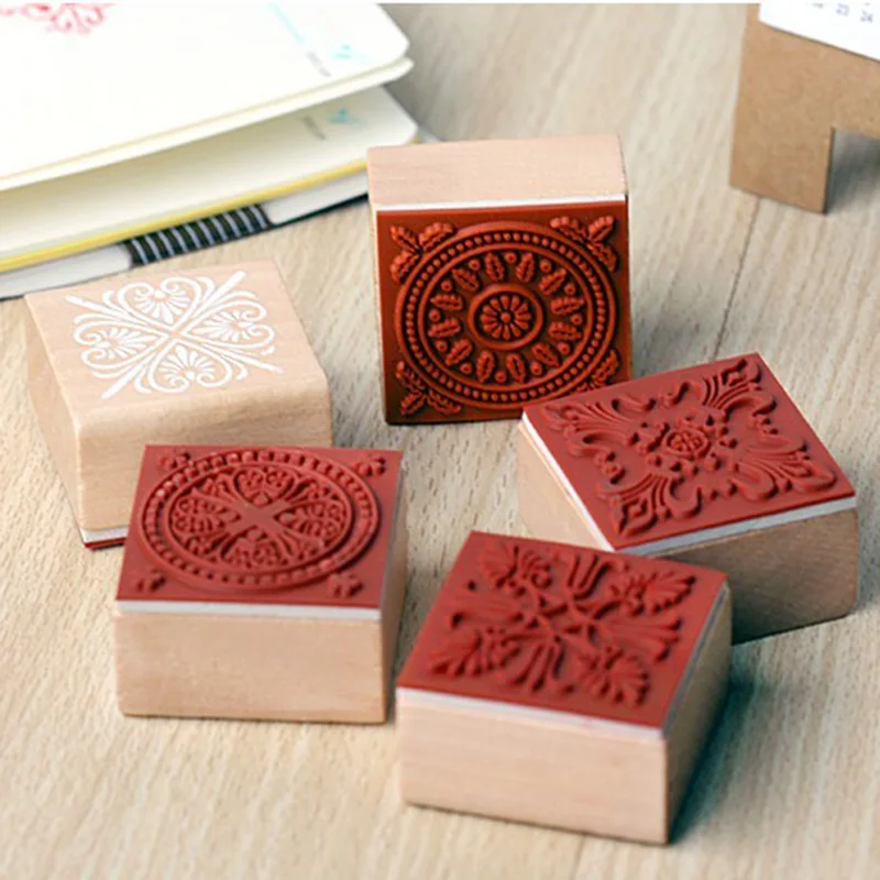 6 стилей микс винтажный деревянный штамп используется для украшения Рождественского подарка деревянный резиновый штамп «сделай сам» ремесло ассорти