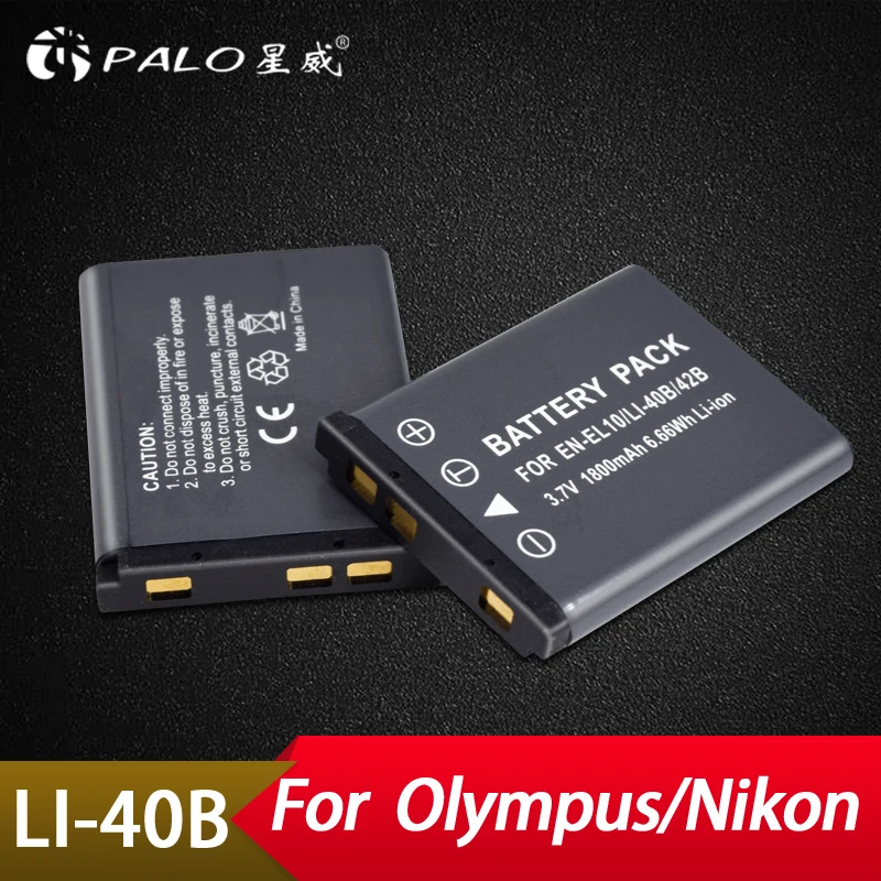 

Palo 2pcs 1800mAh 3.7V LI40B LI 40B LI-40B LI-42B Digital Replacement Camera Battery For Olympus For Nikon For FUJIFILM