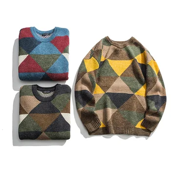 

Season Trend Nation Wind Round Neck Man Joker Leisure Time Sweater Knitting Unlined Upper Garment Pullover Wire Dress Male