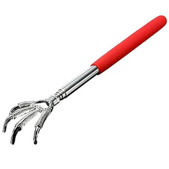 

Adjustable Extendable Backrest Scratch Hand Telescopic Handle Stainless Steel Massage PVC Handle 8.4" ~ 22.8" Gift Red