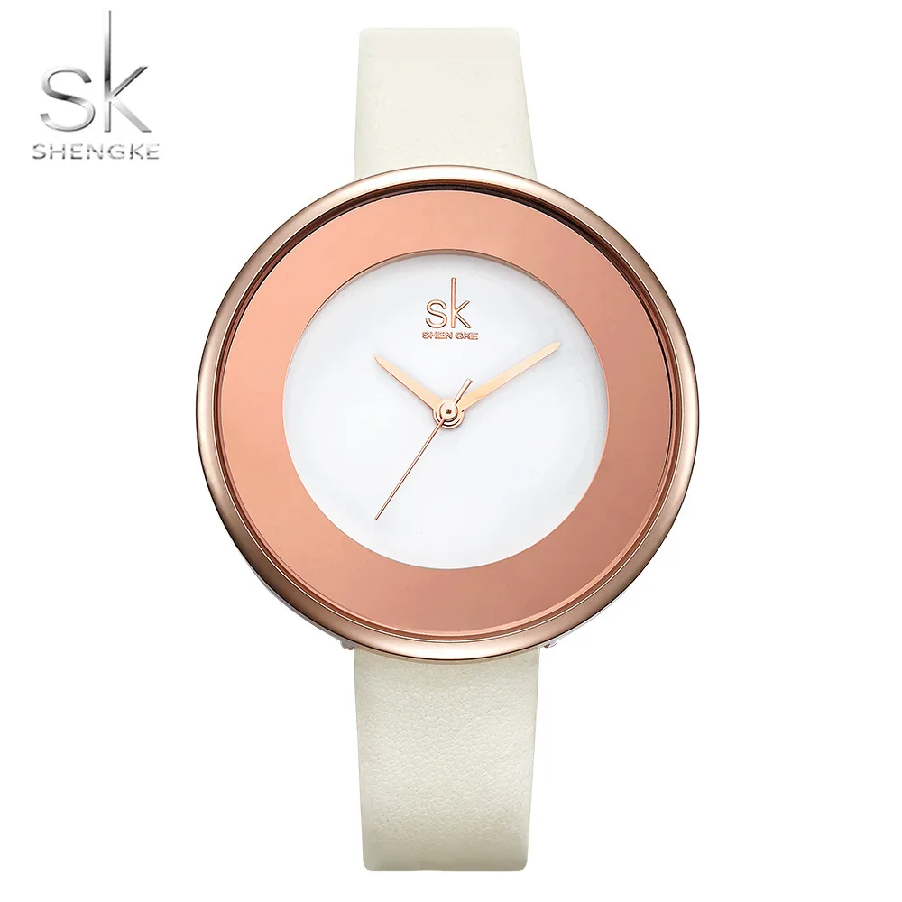 

SHENGKE 2020 Classic Women Rose Gold Top Brand Luxury Minimalism Belt Elegant Wrist Watch Elegant Quartz Wristwatches feminino