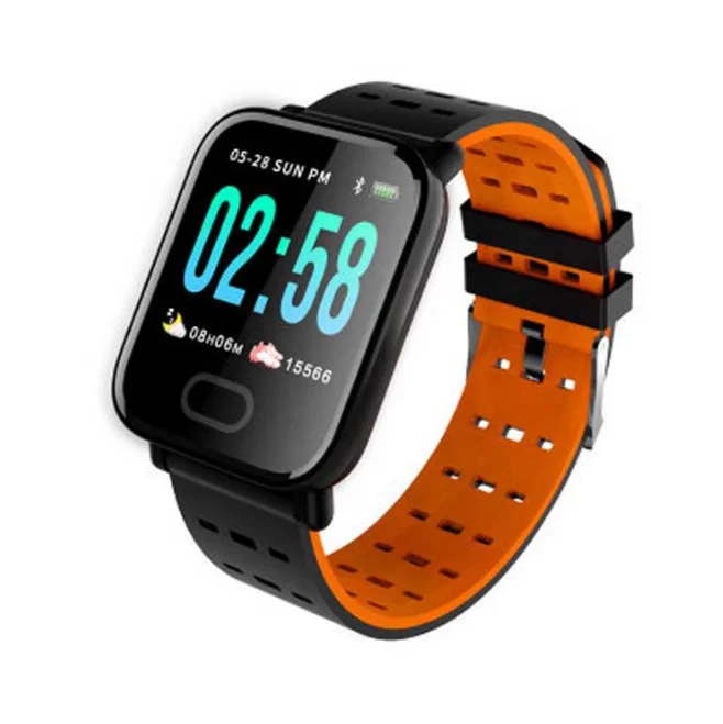 A6 смарт-браслет reloj inteligente pulsotro часы фитнес-трекер умный Браслет IP67 водонепроницаемый браслет мужские Смарт-часы - Цвет: orange
