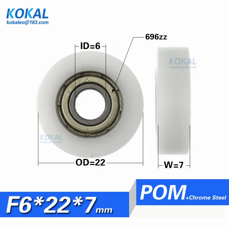 [F0622-7]Free shipping 10PCS flat type 696zz POM bearing wheel 6*22*7 trail plastic wheels | Обустройство дома