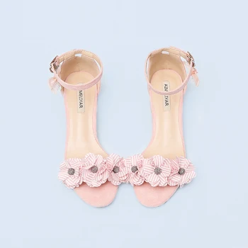 

Pink Mid and Low Heel Women's Student Shoes Size Code Mori Plaid Flower Sweet Girl A- line Sandals Junior High School
