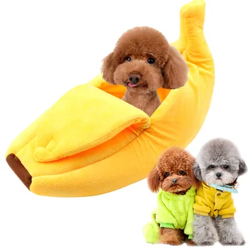 

HOOMIN Cat Bed House Sleeping Bed Puppy Cushion For Dogs Cats Nest Pet Cradle Doghouse Banana Shape