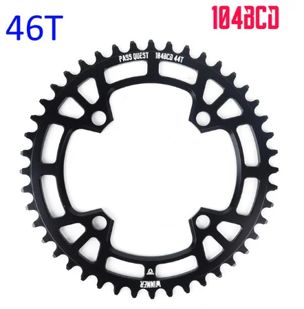 Pass Quest 104BCD MTB горный велосипед узкая широкая Звездочка 32T 36T 40T 42T 46T 48T коленчатая зубная пластина запчасти - Цвет: BLACK 46T