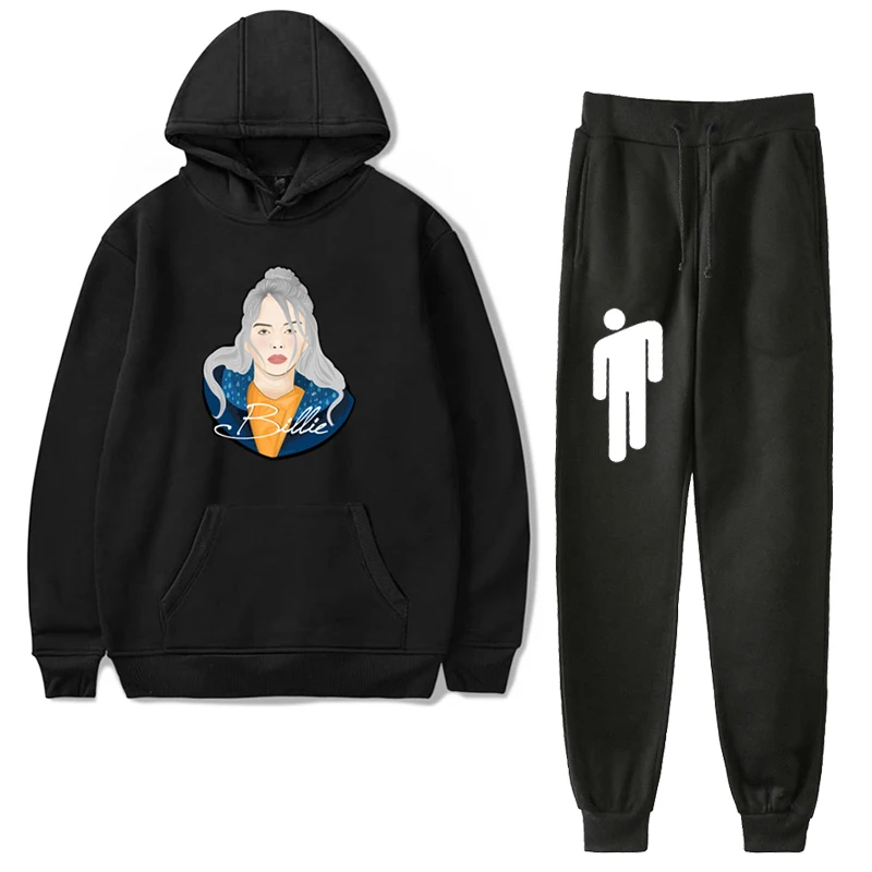 Billie Eilish принты весенне-Осенняя детская одежда для маленьких мальчиков Повседневное хлопковая футболка с коротким рукавом, одежда, штаны 2 шт./компл. Одежда для маленьких детей комплект одежды для детей