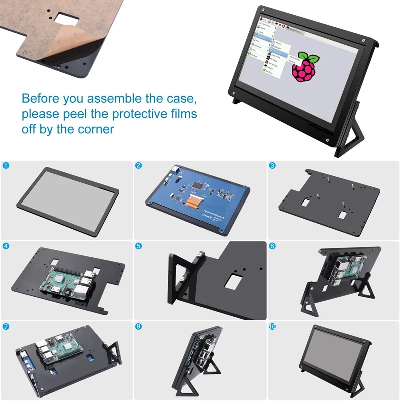 7 Inch Capacitive Press LCD Display for Raspberry Pi 3B/3B+ Screen HDMI Input 1024X600 with Case Stand Holder 7 Inch Capacitive Press LCD Display for Raspberry Pi 3B/3B+ Screen HDMI Input 1024X600 with Case Stand Holder