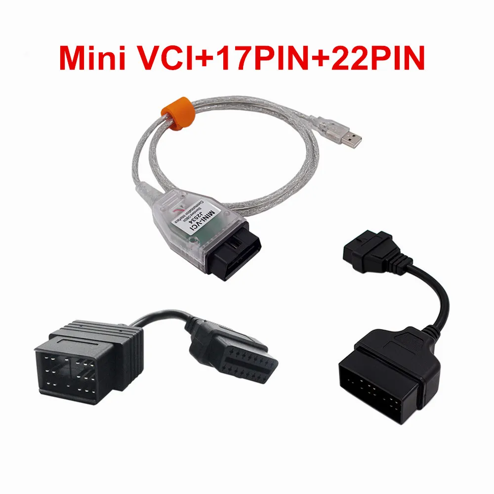 OBD2 автомобильный диагностический кабель Mini VCI J2534 для TOYOTA Mini VCI J2534 FTDI FT232RL OBDII OBD 2 Авто Диагностический кабель и разъемы - Цвет: VCI 1722Pin