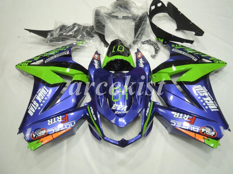 4 подарки ABS Обтекатели комплект подходит для Kawasaki Ninja 250 EX250 ZXR250 2008- 08 09 10 11 12 13 14 Кузов Набор фиолетовый зеленый