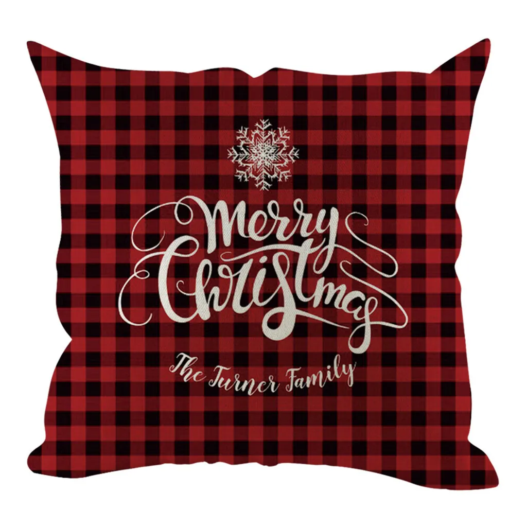 Merry Christmas чехол для подушки с принтом в красную клетку серии декоративные подушки для дивана сиденья мягкий чехол для подушки 45x45 см домашний декор