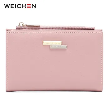 

WEICHEN 2019 NEW Designer Small Wallet For Women Many Department Zipper Coin Purse Card Wallets Female Ladies Short Carteras
