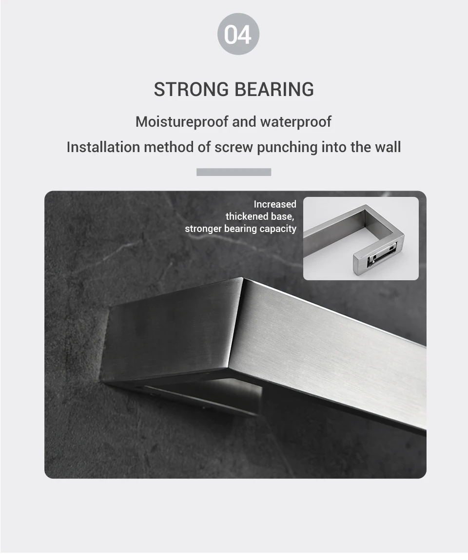 BagnoLux Gebürstet Edelstahl Schöne Wand Haken Wc Papier Halter Handtuch Bar Bad Zubehör – Detail 11