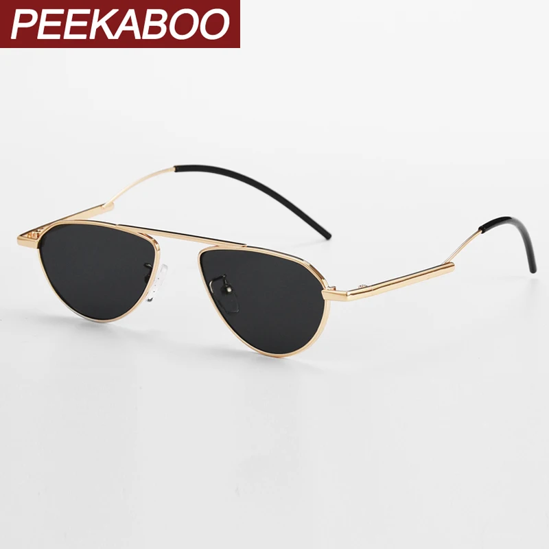 Peekaboo винтажные крошечные солнцезащитные очки для женщин золото горячая Распродажа маленькие солнцезащитные очки для мужчин металл оранжевый зеленый uv400