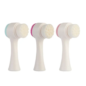 

3D Double Sides Silicone Facial Cleansing Brush Face Cleaning Massage Beauty Brush Tool