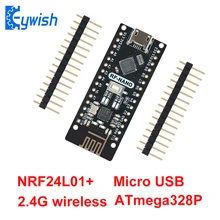 Nano V3.0 с NRF24l01+, Micro USB, ATmega328P, 2,4G беспроводной для Arduino QFN32 5V CH340 USB драйвер наноплата с Загрузчиком