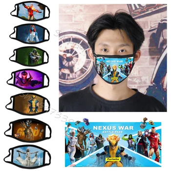 

New NEXUS WAR BATTLE PASS Fortnites Child Face Mask Anti Dust Mask Reusable Protective Masks Marvel Mask Washable Kid Toys Gift
