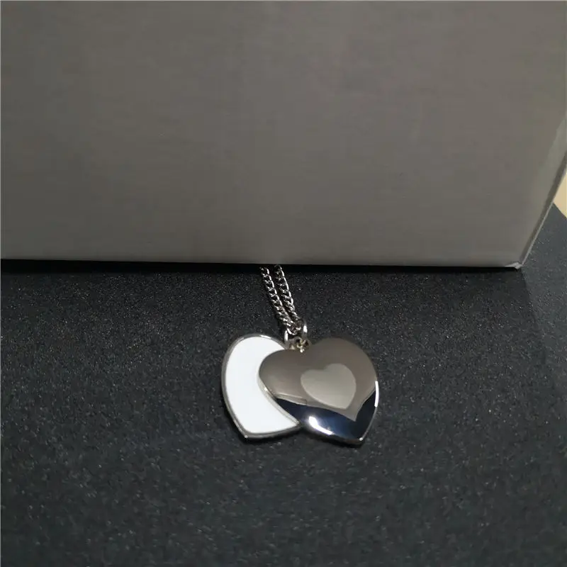 sublimation blank heart round  locket photo necklaces pendants Valentines Day gift hot tranfer printing consumable 15pcs/lot 6