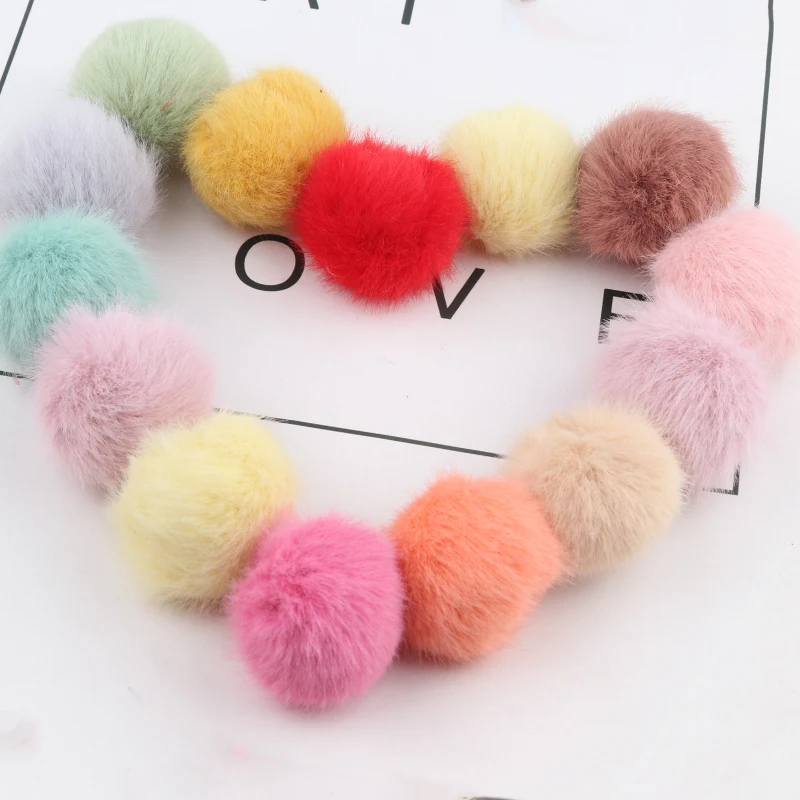 25mm Fur Balls Fluffy Pompoms DIY Pompon for Keychain Jewelry Earring Colorful Pompom Ball DIY Crafts Hair Accessories 10pieces pom poms craft supplies